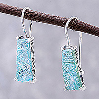 Roman glass drop earrings, Roman Towers