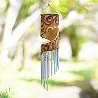 Bamboo wind chime, 'Bamboo Rhythm' - Hand Crafted Bamboo Wind Chime